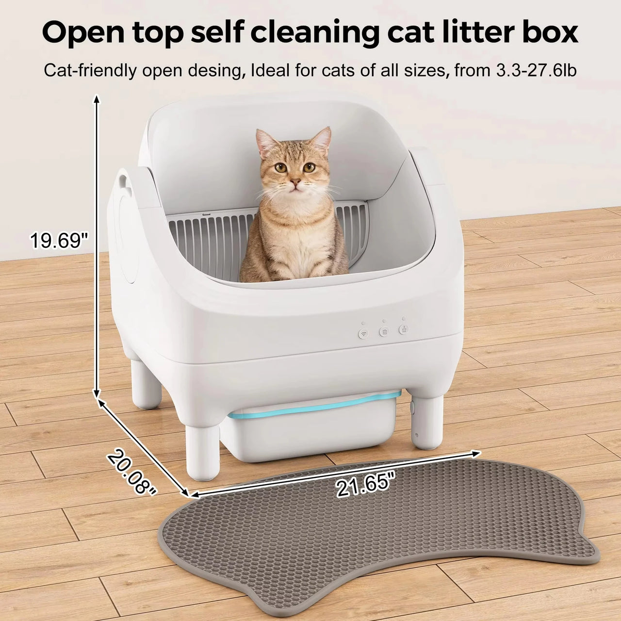 MIAOERDUO 2026 – Bac à litière électrique autonettoyant pour chat 75 L