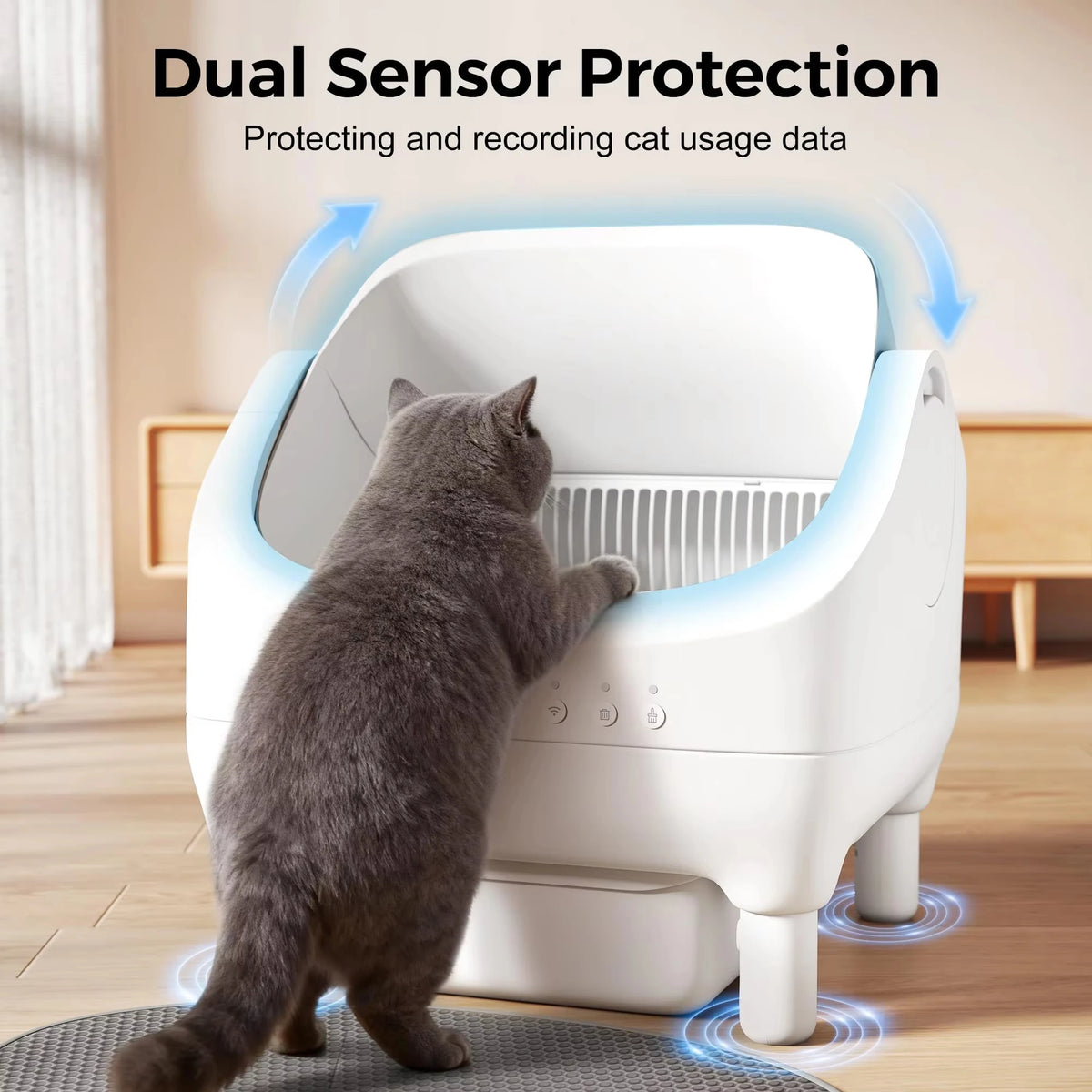 MIAOERDUO 2026 – Bac à litière électrique autonettoyant pour chat 75 L
