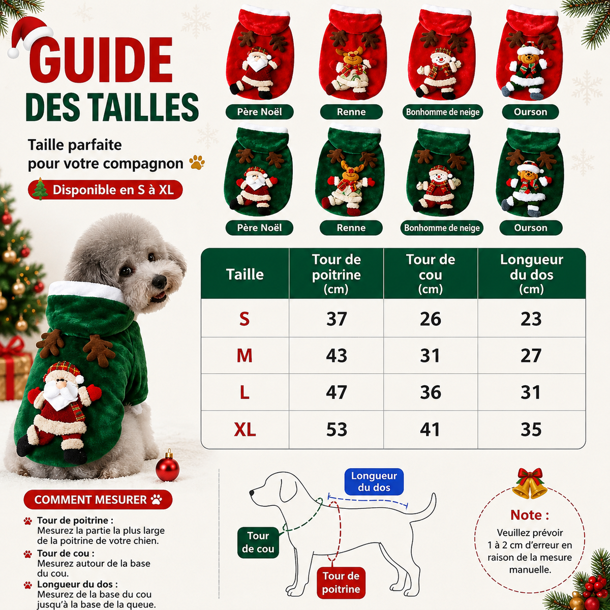 Pull de noël pour chien