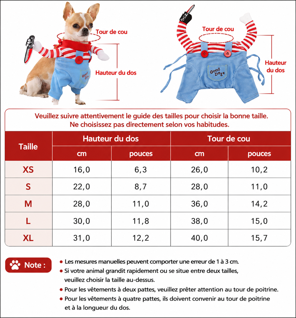 Déguisement Halloween Chucky pour chien