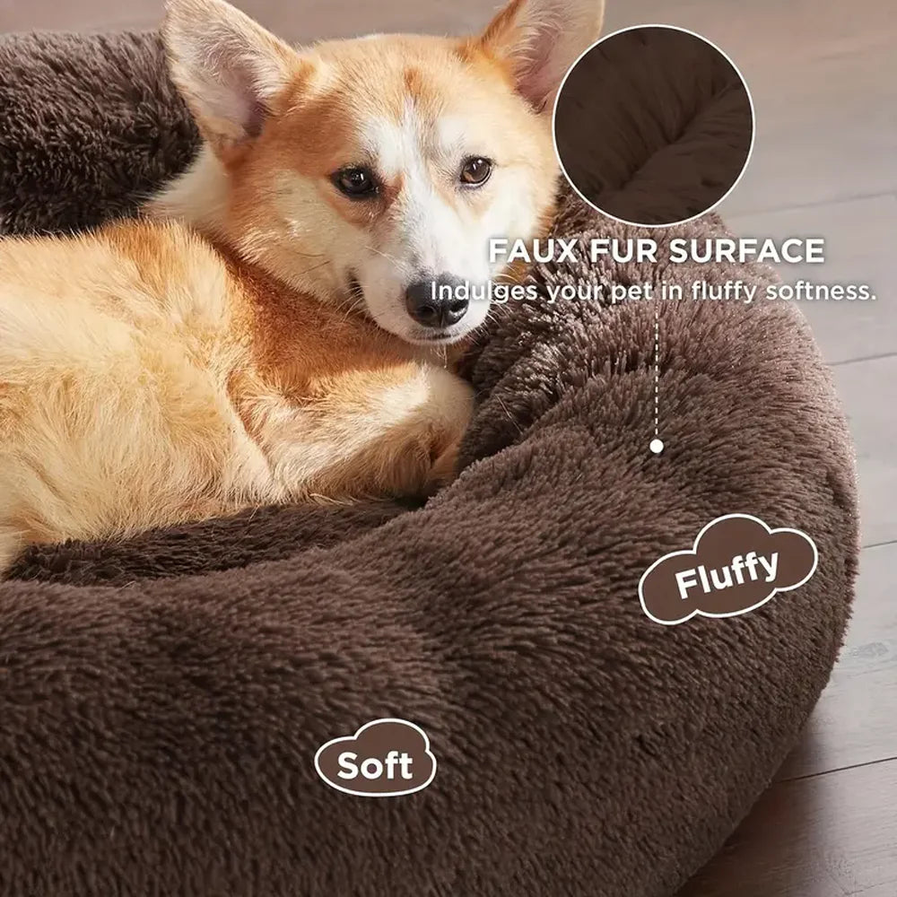 Panier rond ultra-moelleux pour chien 🐶💤