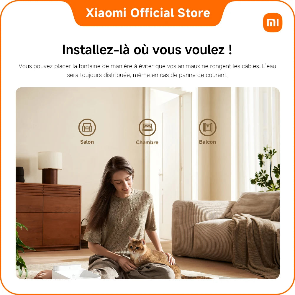 Fontaine à eau intelligente Xiaomi 3 L – Wi-Fi & design compact