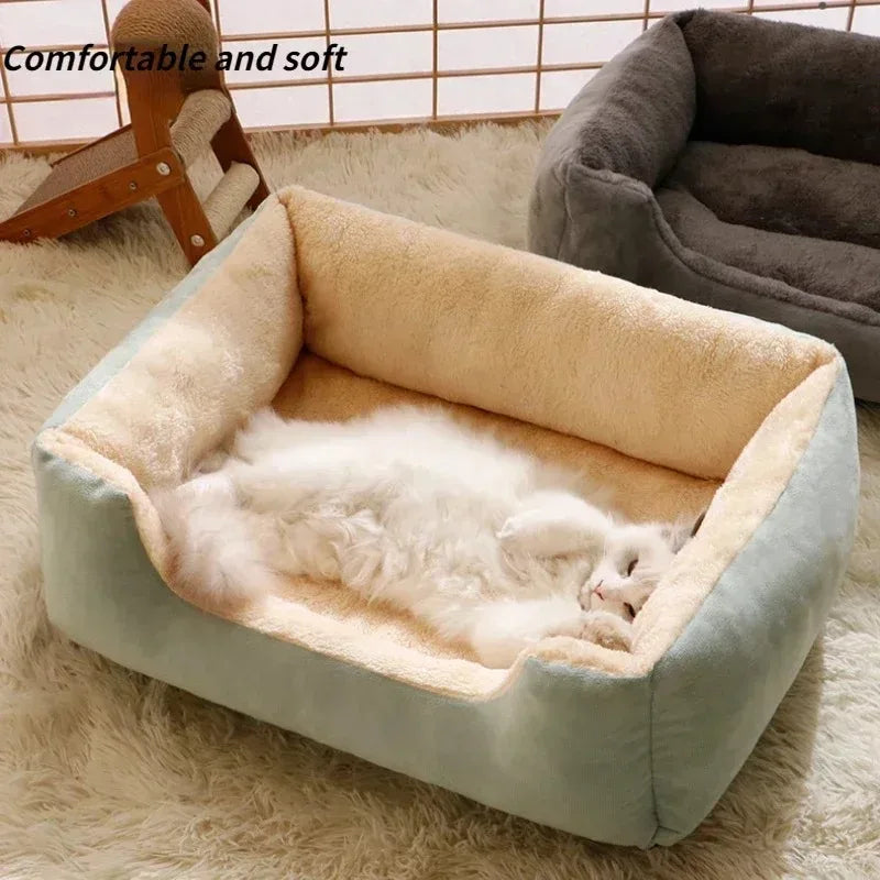 Lit douillet en peluche pour chat 🐱💤