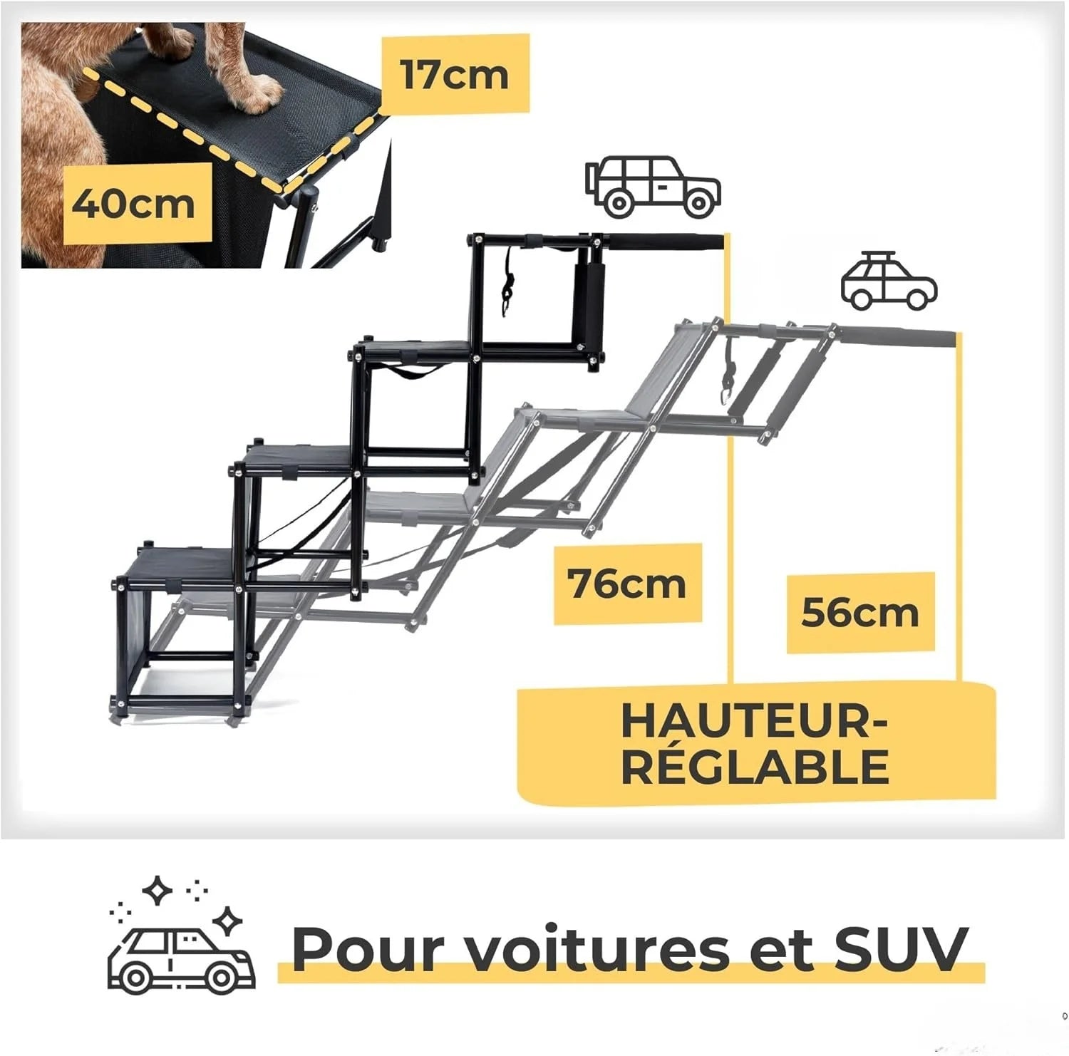 Rampe pliable pour chien Antidérapante