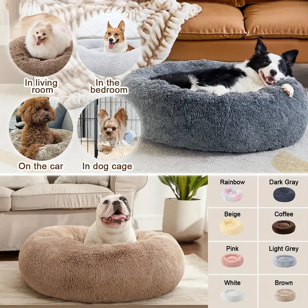Panier rond ultra-moelleux pour chien 🐶💤