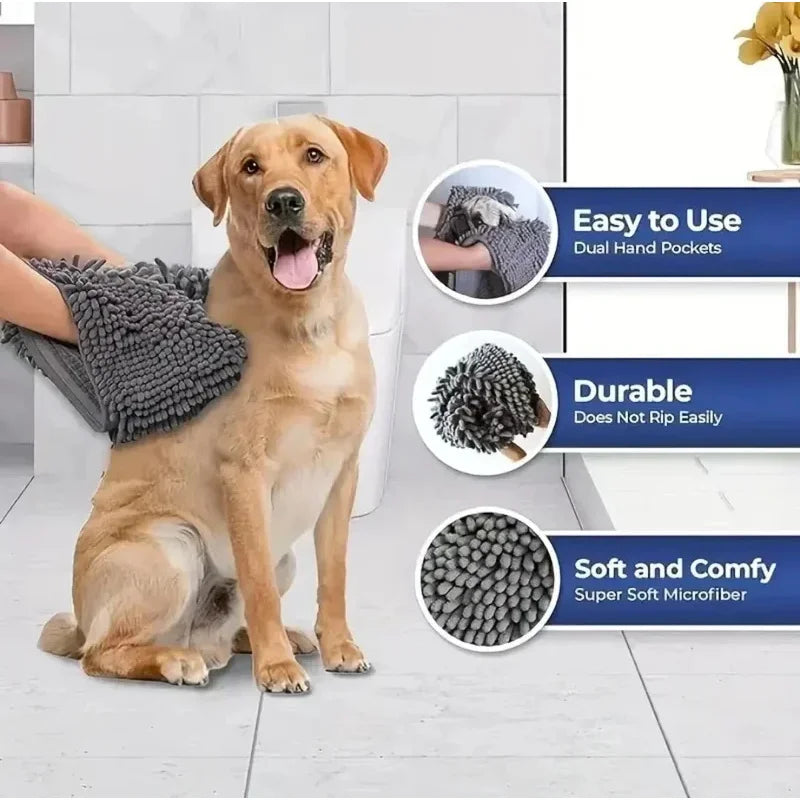 Serviette de bain ultra-absorbante pour chien et chat 🐶🐱🛁