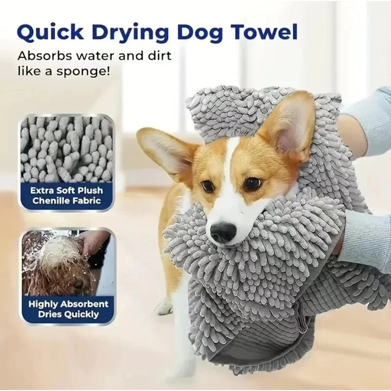 Serviette de bain ultra-absorbante pour chien et chat 🐶🐱🛁
