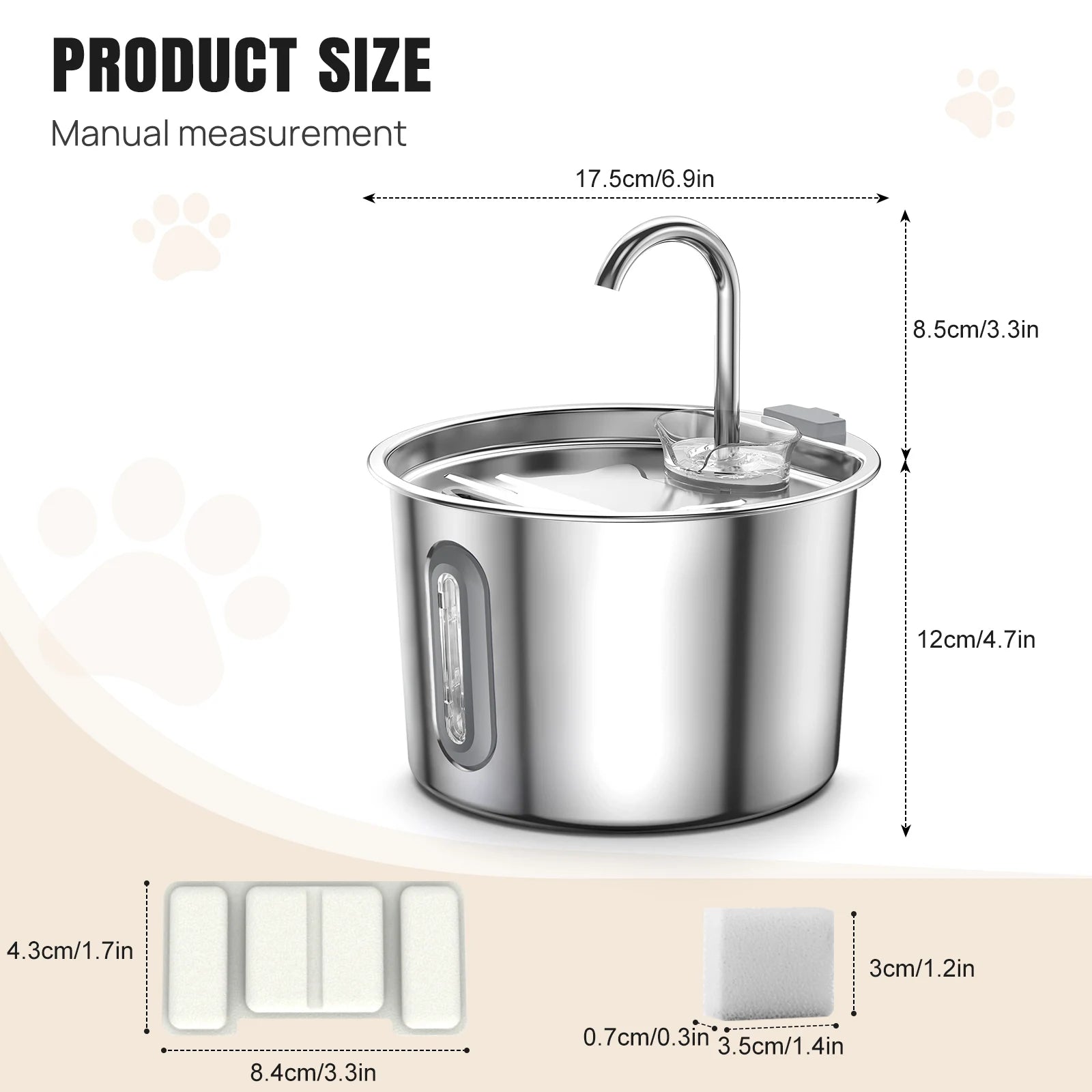 💧 Fontaine à eau pour chiens et chats 2,2 L –  pompe silencieuse