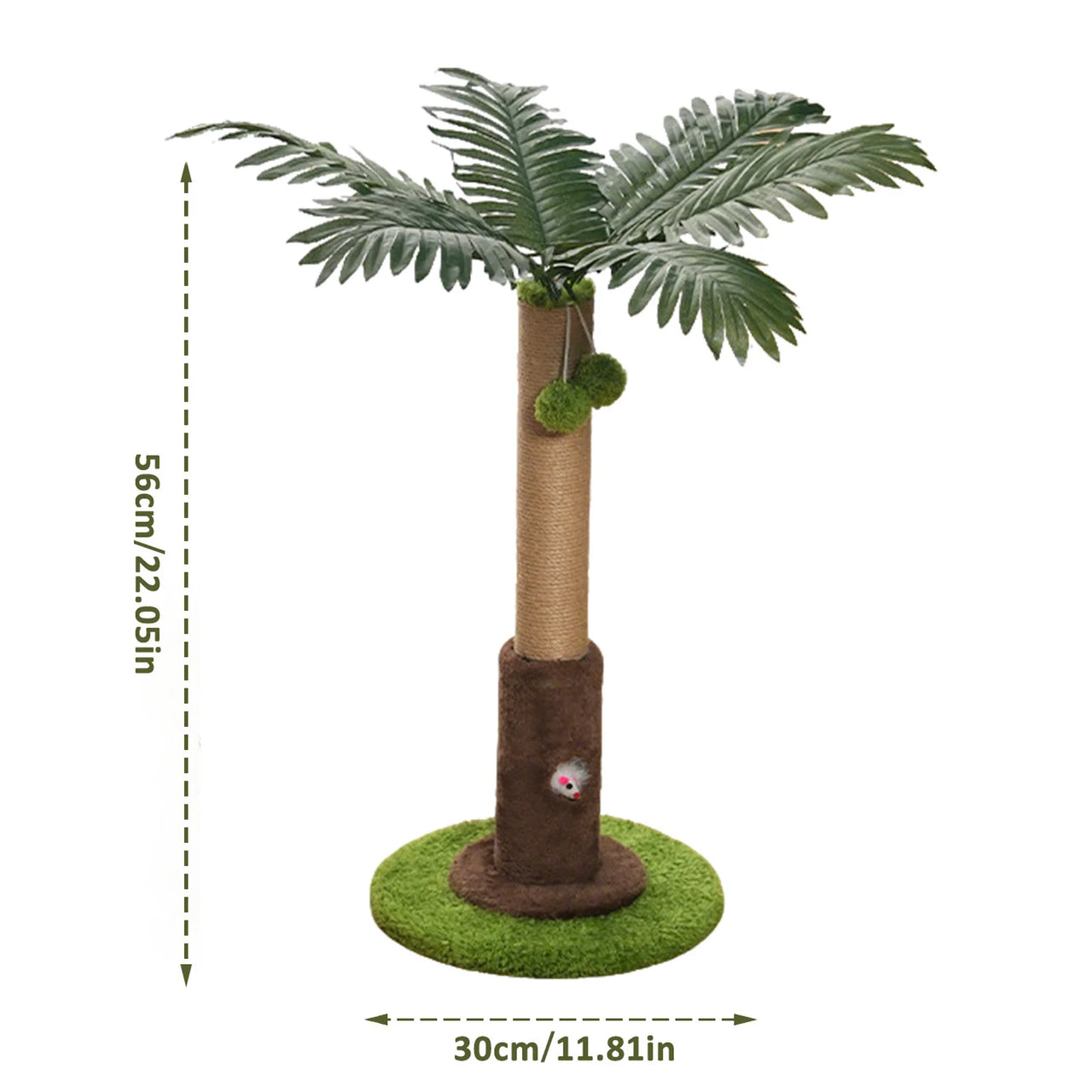 🐱 Arbre à chat griffoir avec feuilles réalistes – Jouets interactifs & corde en sisal