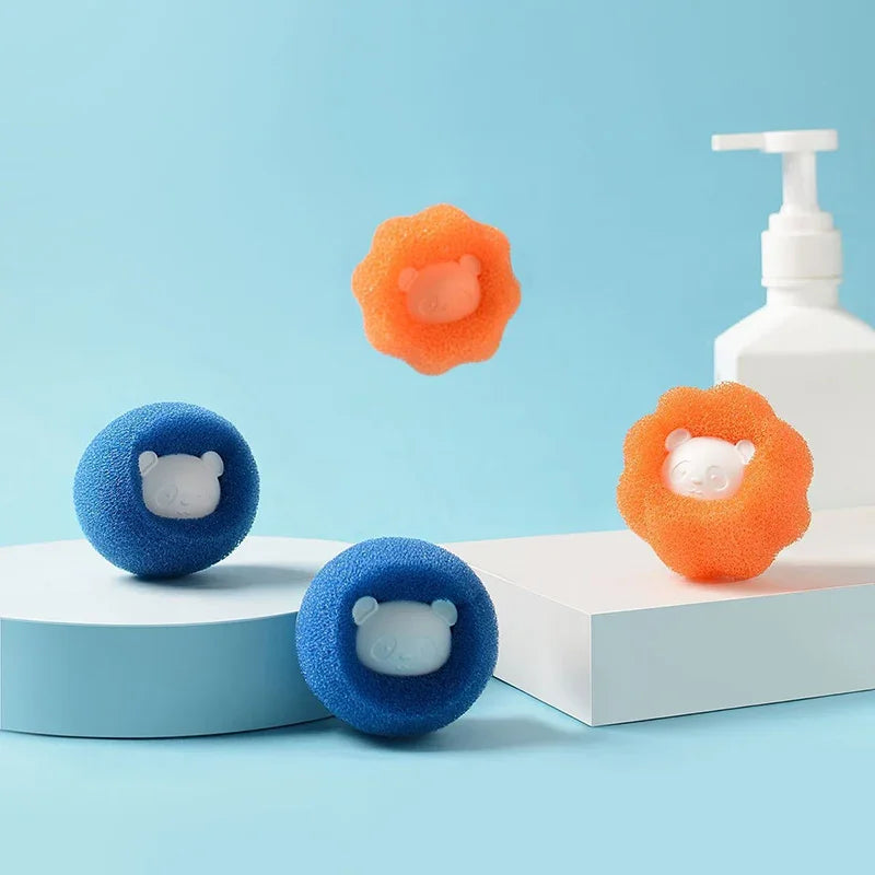 Lot de 4 boules attrape-poils pour machine à laver 🐶🐱🧺