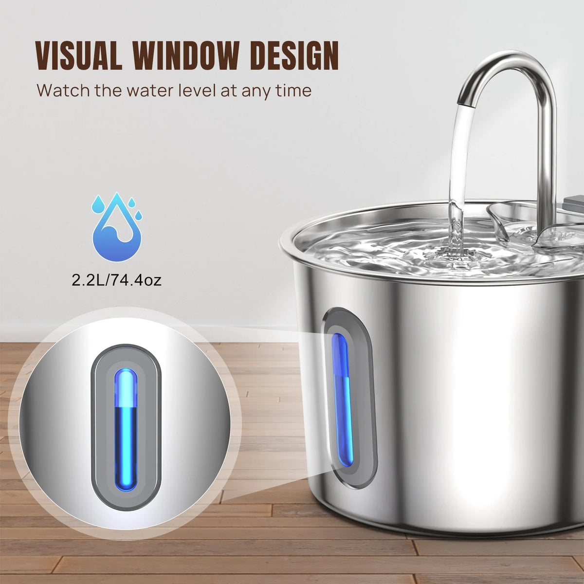 💧 Fontaine à eau pour chiens et chats 2,2 L –  pompe silencieuse
