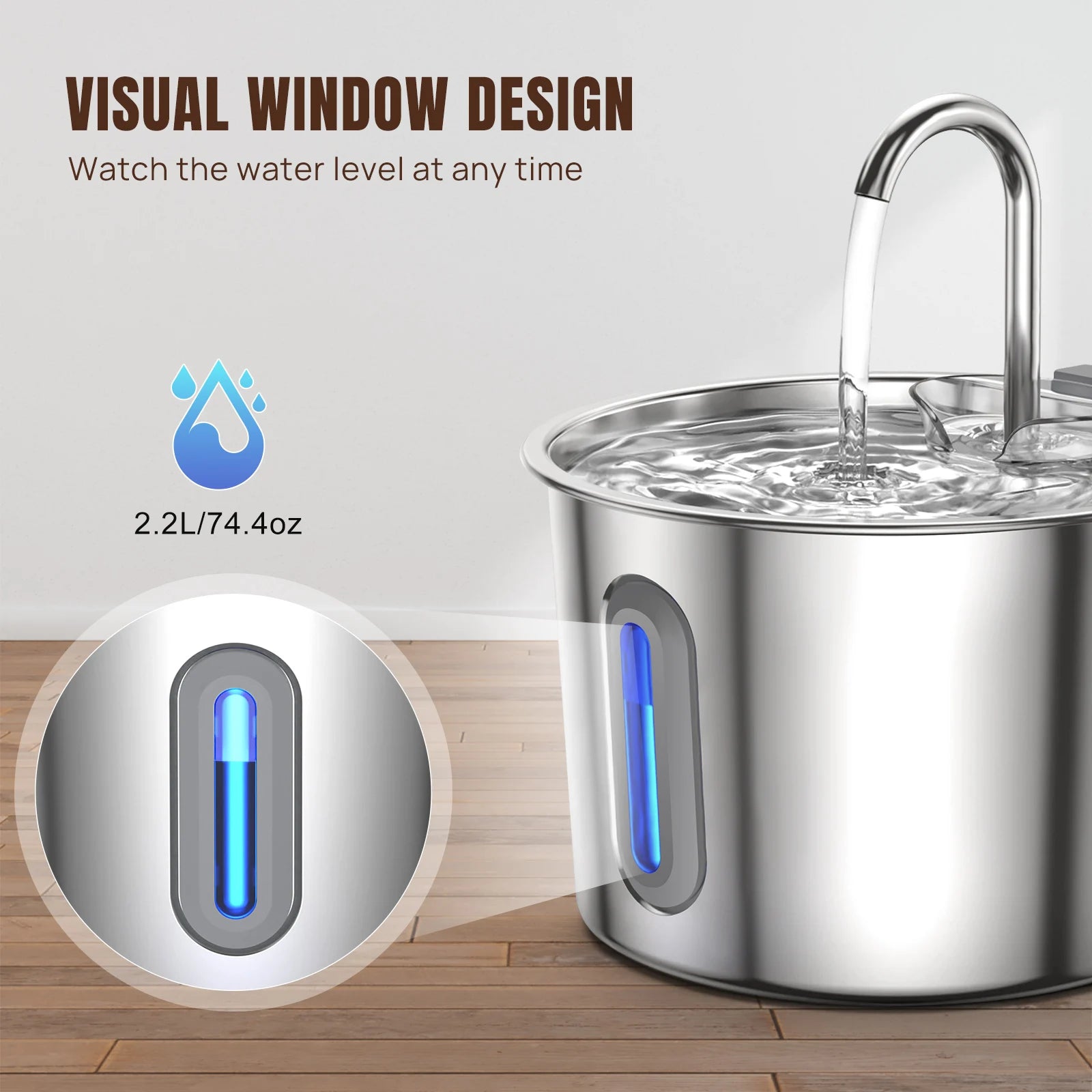 💧 Fontaine à eau pour chiens et chats 2,2 L –  pompe silencieuse