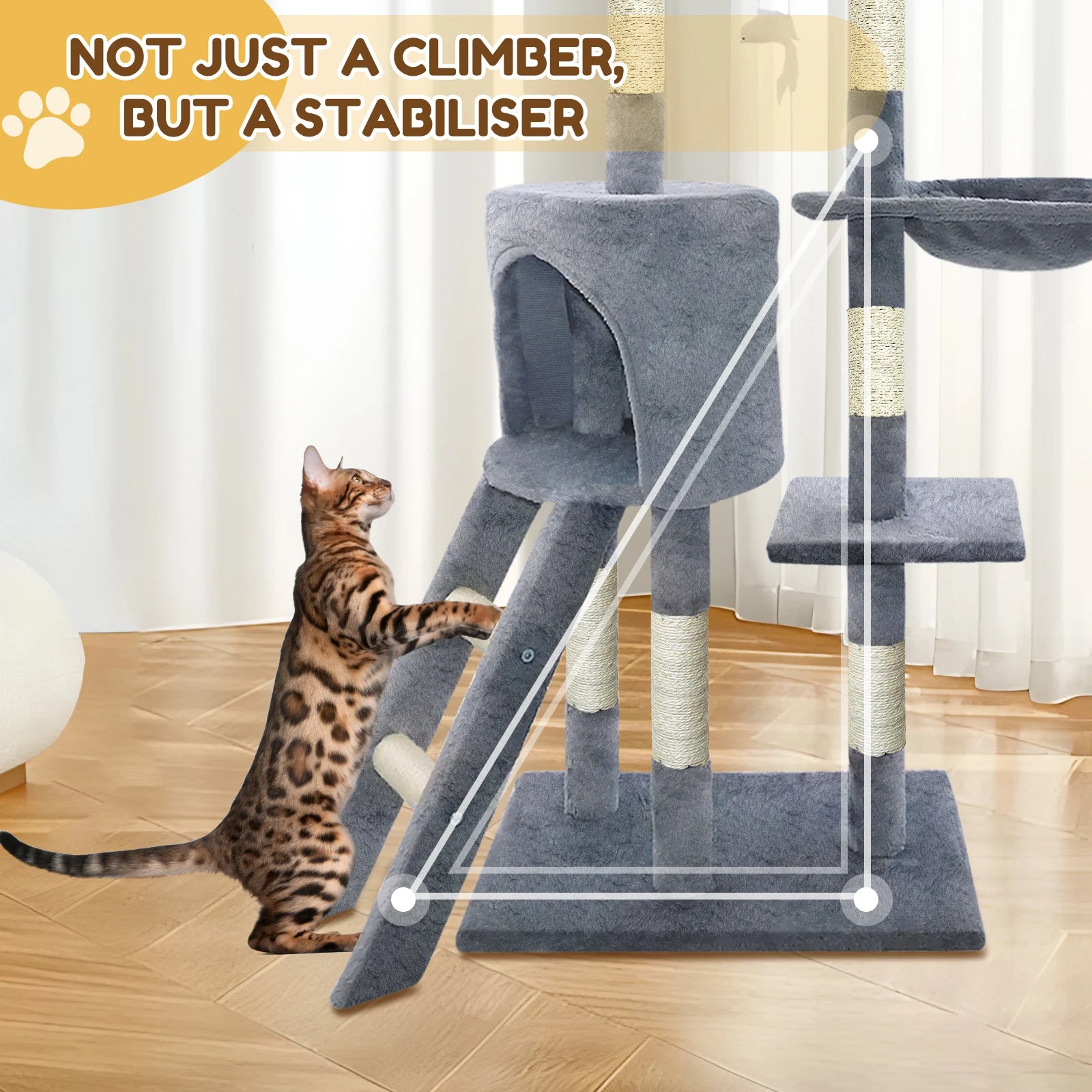 🐱 Grand arbre à chat 5 niveaux et plus