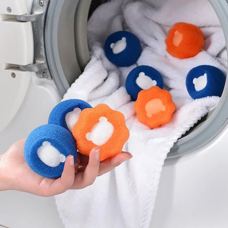 Lot de 4 boules attrape-poils pour machine à laver 🐶🐱🧺