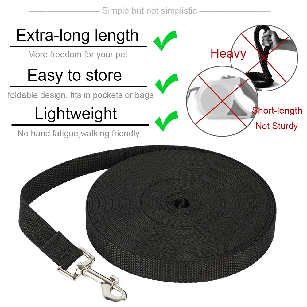 🐕 Laisse pour chien en nylon robuste – 1,5 à 50 m