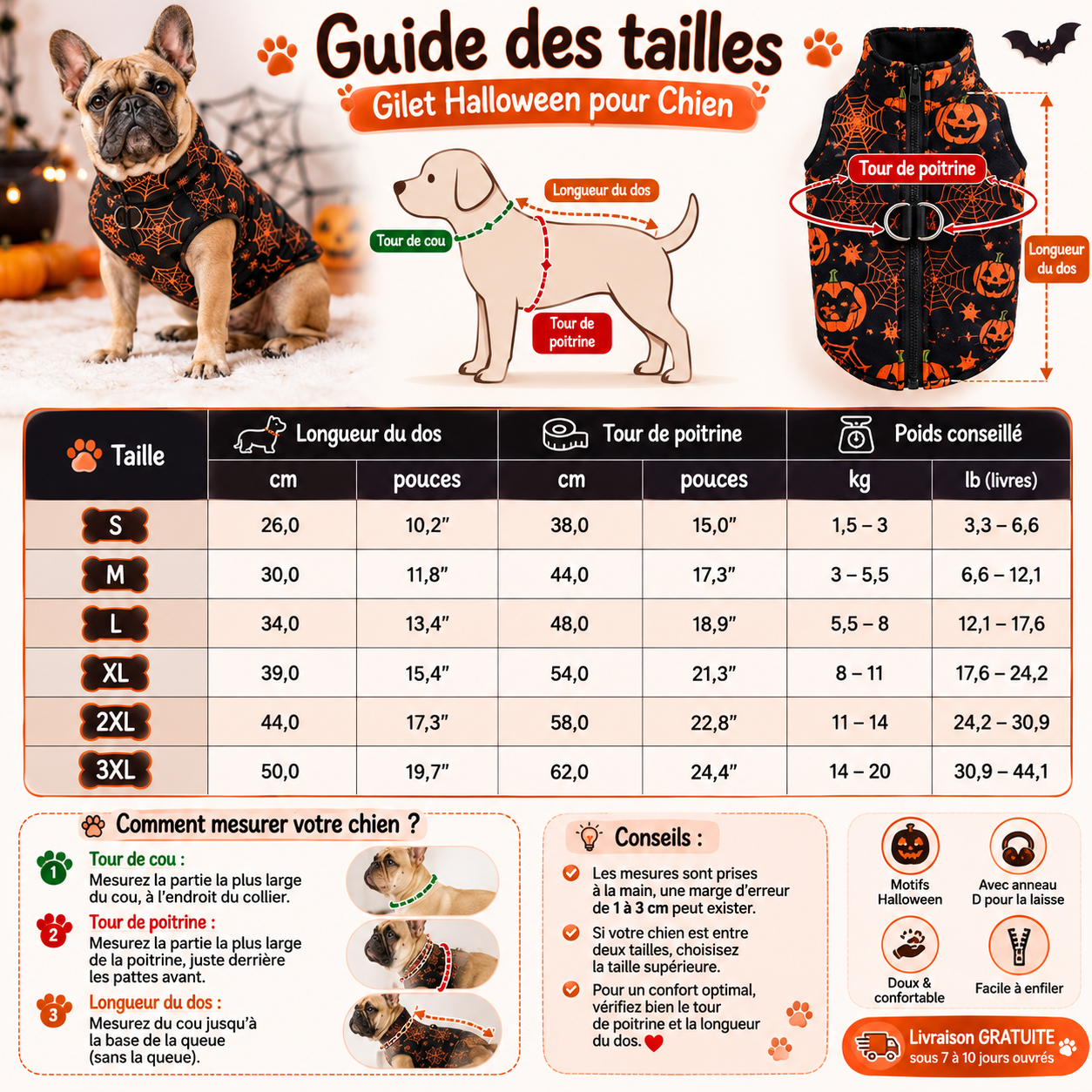 Veste Halloween pour chien
